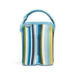 Built Bottle Buddy Two Bottle Tote su laikikliu, Baby Blue Stripe