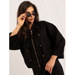 Moteriška demisezoninė striukė su stačia apykakle Italy Moda, juoda