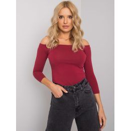 Moteriška palaidinė su atvirais pečiais BASIC FEEL GOOD, bordo