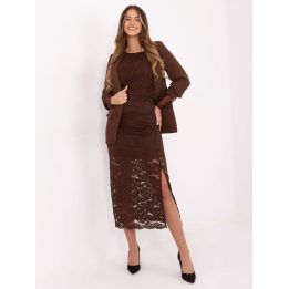 Midi sijonas su elastingu juosmeniu ITALY MODA, rudas