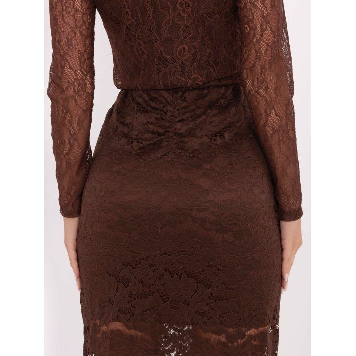 Midi sijonas su elastingu juosmeniu ITALY MODA, rudas