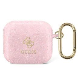 Guess 4G Glitter dėklas AirPods 3, rožinis