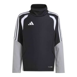 Vaikiškas adidas džemperis su aukštu kaklu, juodas
