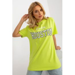 Moteriški marškinėliai su užrašu Ex Moda, žali