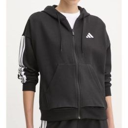 Moteriškas džemperis su gobtuvu ir užtrauktuku adidas Essentials 3 Stripes