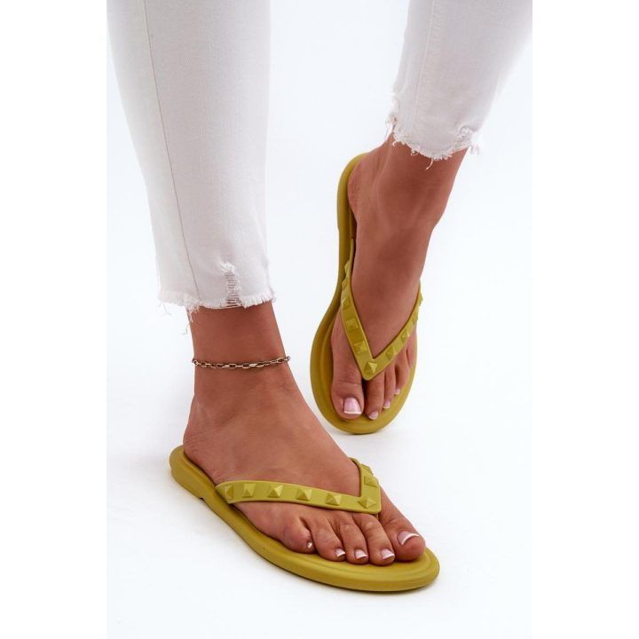 Moteriškos plokščios šlepetės Step In Style, žalios