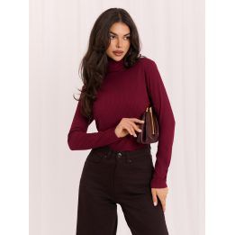 Bordo golfas ilgomis rankovėmis