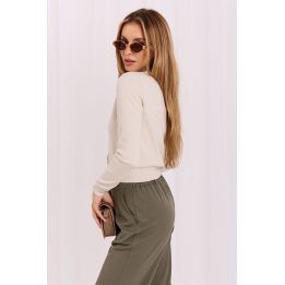 Susegamas megztinis Italy Moda, smėlinis