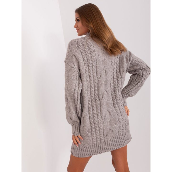 Moteriškas megztinis su pūstomis rankovėmis Wool Fashion Italia, pilkas
