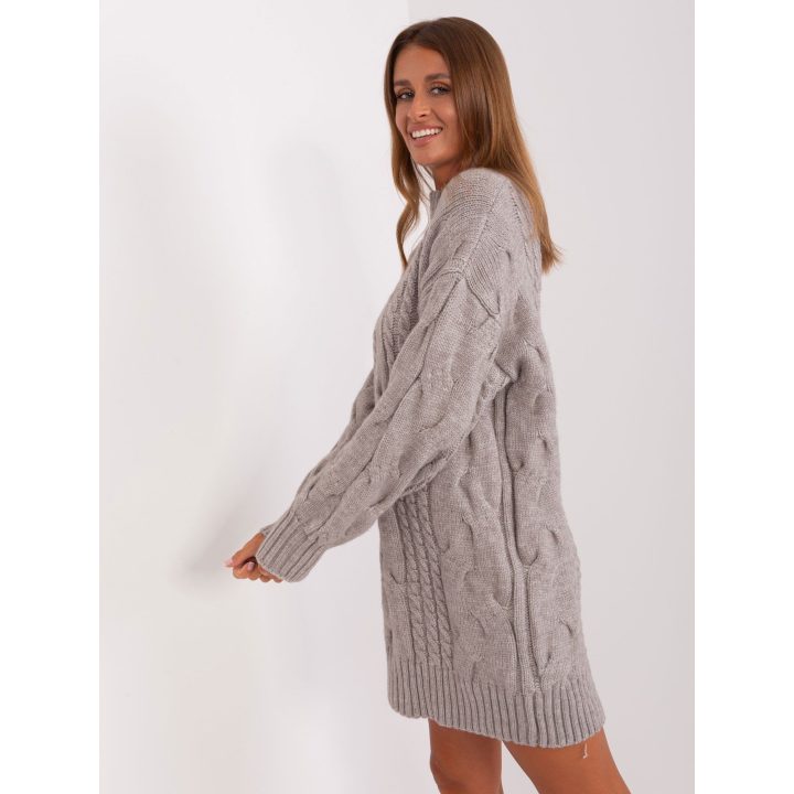 Moteriškas megztinis su pūstomis rankovėmis Wool Fashion Italia, pilkas