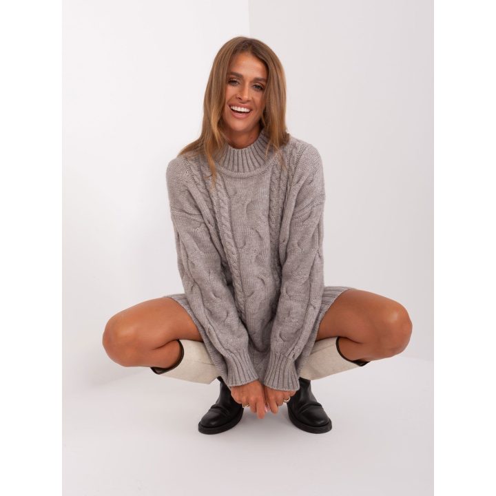 Moteriškas megztinis su pūstomis rankovėmis Wool Fashion Italia, pilkas