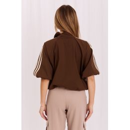 Ruda striukė su juostelėmis Italy Moda