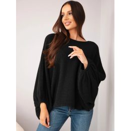 Moteriškas oversize megztinis, juodas