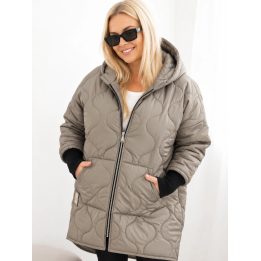 Moteriška Plus Size žieminė striukė su gobtuvu, smėlio spalvos