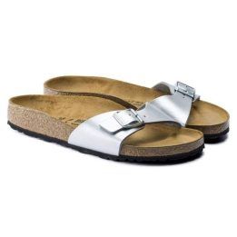 Moteriškos šlepetės Birkenstock Madrid, sidabro