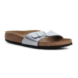Moteriškos įspiriamos šlepetės Birkenstock Madrid, sidabrinės