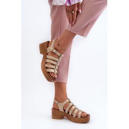 Moteriškos odinės basutės su sagtimi Step in style, smėlio