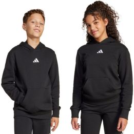 Vaikiškas adidas džemperis su gobtuvu, juodas