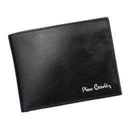 Vyriška klasikinė odinė piniginė su RFID apsauga Pierre Cardin, juoda