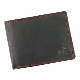 Piniginė odinė Money Kepper – juoda / raudona