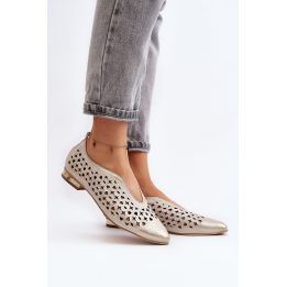 Moteriškos balerinos su ažūriniu batviršiu Step in style, geltonos