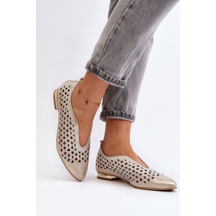 Moteriškos balerinos su ažūriniu batviršiu Step in style, geltonos