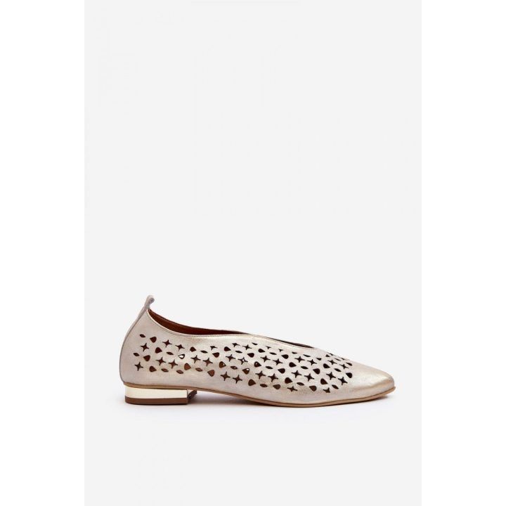 Moteriškos balerinos su ažūriniu batviršiu Step in style, geltonos
