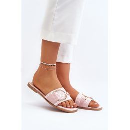 Moteriškos šlepetės su aukso detalėmis STEP IN STYLE, rožinės