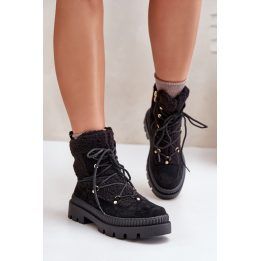 Moteriški pašiltinti aulinukai su 4 cm platforma Step In Style, juodi