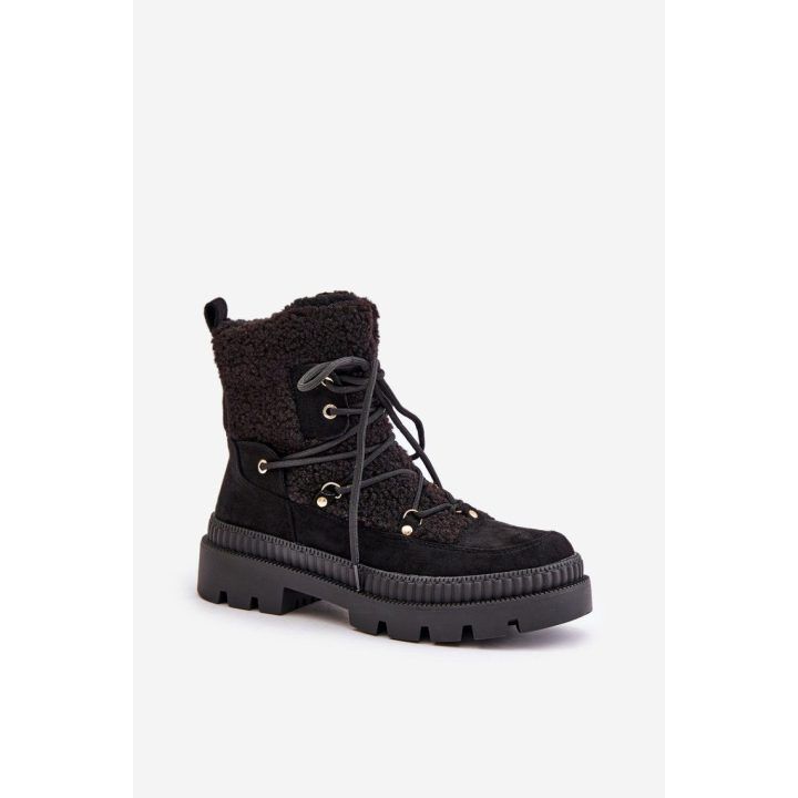 Moteriški pašiltinti aulinukai su 4 cm platforma Step In Style, juodi