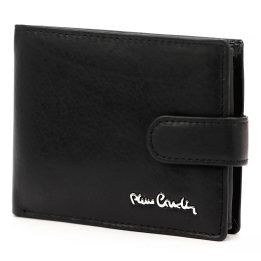 Vyriška natūralios odos piniginė Pierre Cardin, 12,5 × 10 × 3 cm, juoda