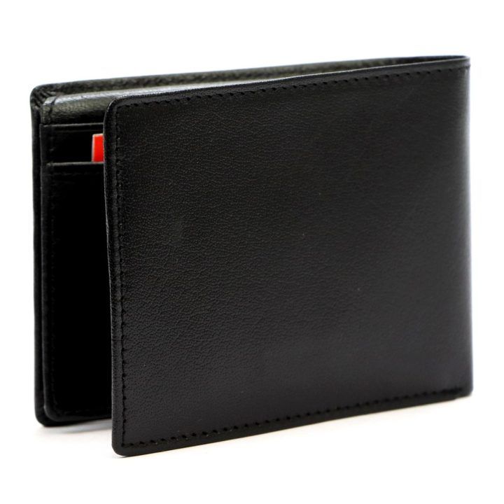 Vyriška natūralios odos piniginė Pierre Cardin, 12 × 9,5 × 3 cm, juoda