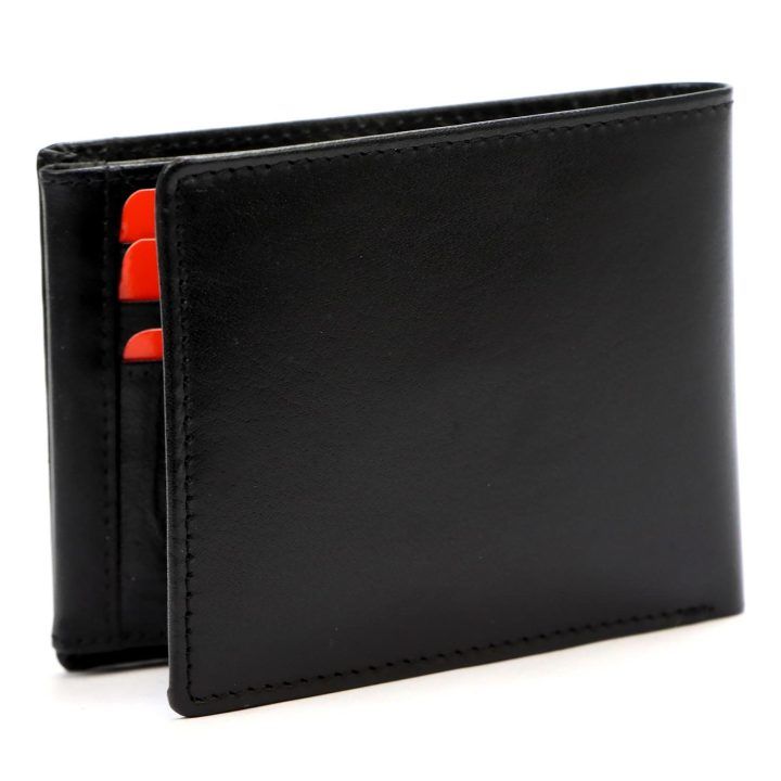 Vyriška natūralios odos piniginė Pierre Cardin, 12 × 10 × 3 cm, juoda