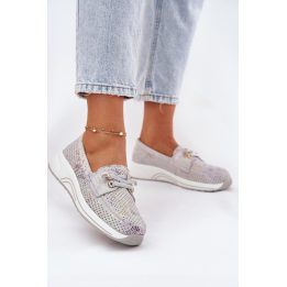 Moteriški zomšiniai bateliai su platforma Step in style, pilki
