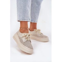 Moteriški zomšiniai aulinukai su raišteliais Step in style, smėlio