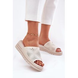 Moteriškos odinės šlepetės Step in Style, smėlio