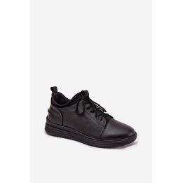 Sportiniai batai juodi odiniai su raišteliais Rieker