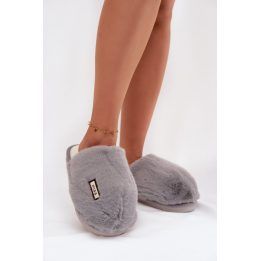 Moteriškos šlepetės su kailiniu pamušalu Step in style, pilkos