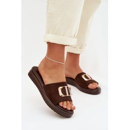 Moteriškos šlepetės su dirželiais STEP IN STYLE, rudos