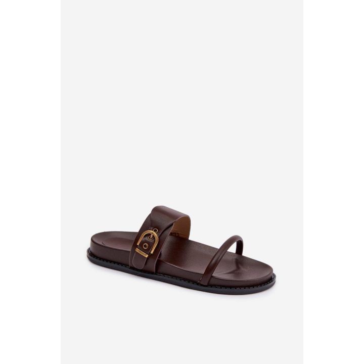 Moteriškos šlepetės su žemu padu STEP IN STYLE, rudos
