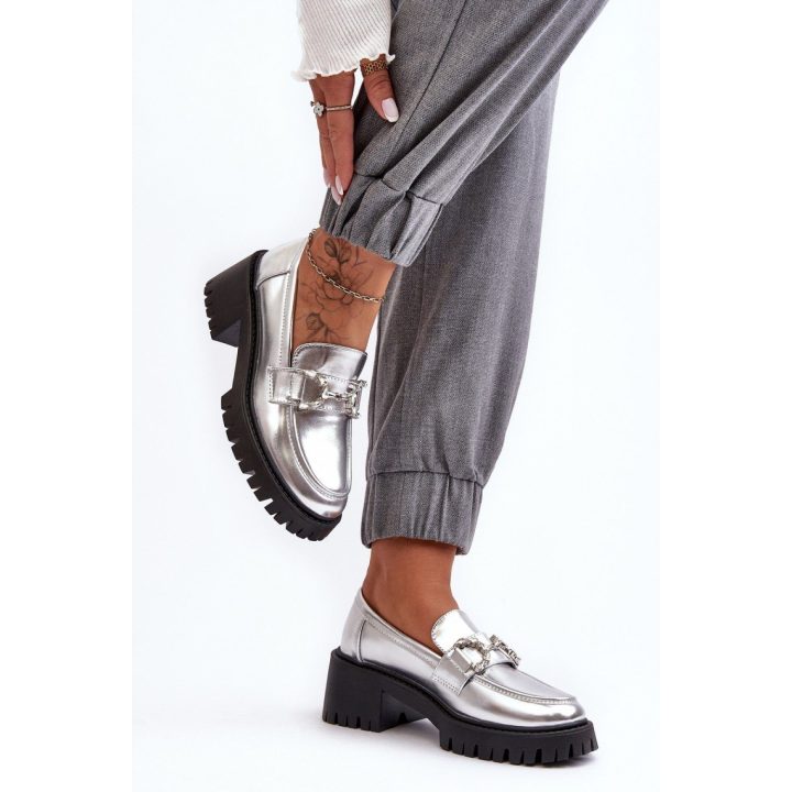 Moteriški bateliai su žemu kulnu ir platforma Step in style, pilki