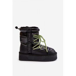 Moteriški pašiltinti sniego aulinukai su platforma Step in style, juodi
