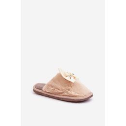 Minkštos šlepetės su kaspinu Step in style – smėlio spalvos