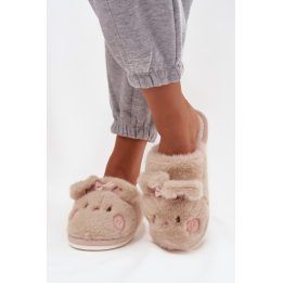 Moteriškos šlepetės su zuikio dekoru Step in style – smėlio spalvos