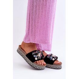 Moteriškos platforminės šlepetės Step in style, juodos