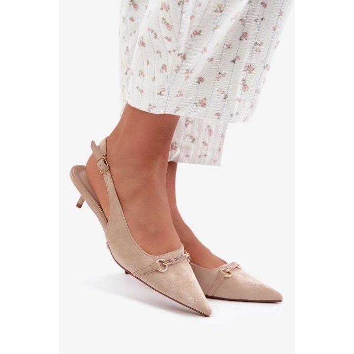 Smėlio spalvos aukštakulnės basutės Step in style