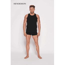 Vyriški medvilniniai marškinėliai plačiomis petnešėlėmis HENDERSON, juodi
