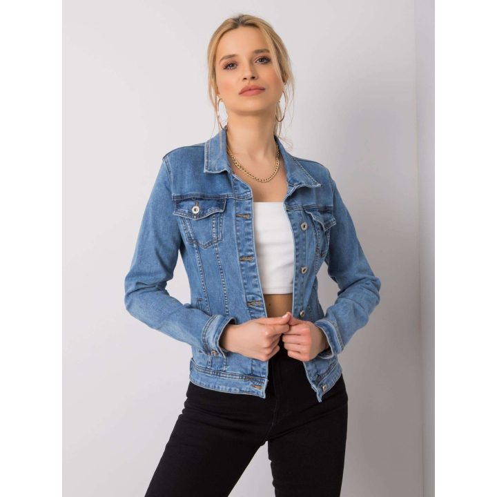 Moteriška džinsinė striukė su sagomis Denim Innovative Desing, mėlyna