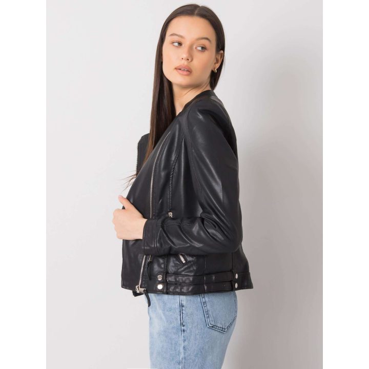 Moteriška striukė iš odos imitacijos Forget Me Not Fashion, juoda