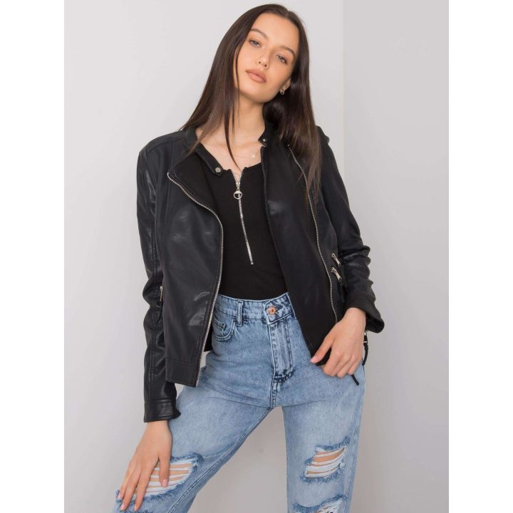 Moteriška striukė iš odos imitacijos Forget Me Not Fashion, juoda